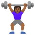 woman lifting weights, medium-dark skin tone